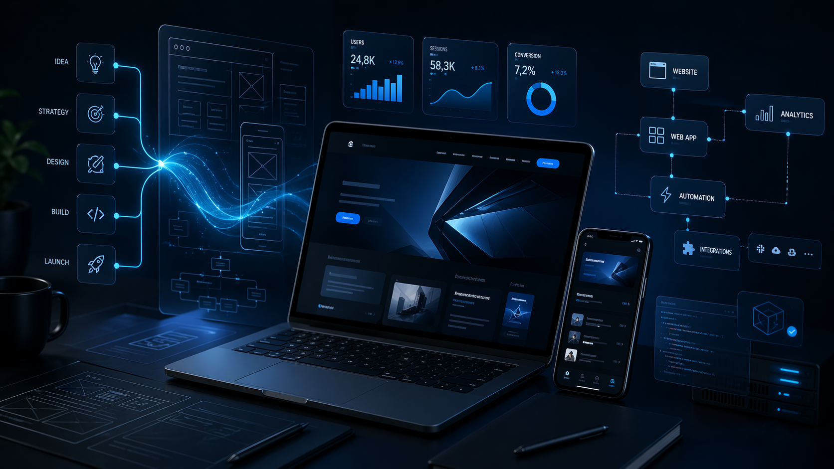 Digitale løsninger med website, app, systemer og automatisering